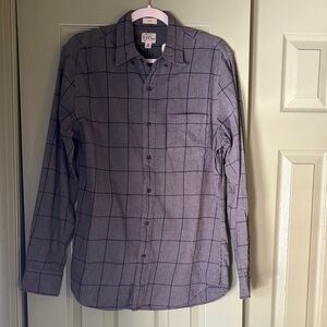 J. Crew Men's Gray Plaid Brushed Twill Shirt